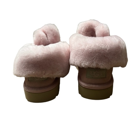 UGG Alana Wool Collar Ankle Sheepskin Boots in Pink Size 6 - Picture 4 of 7